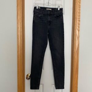 Levi’s Premium Charcoal Grey High Rise Super Skinny Jeans Size 27x30